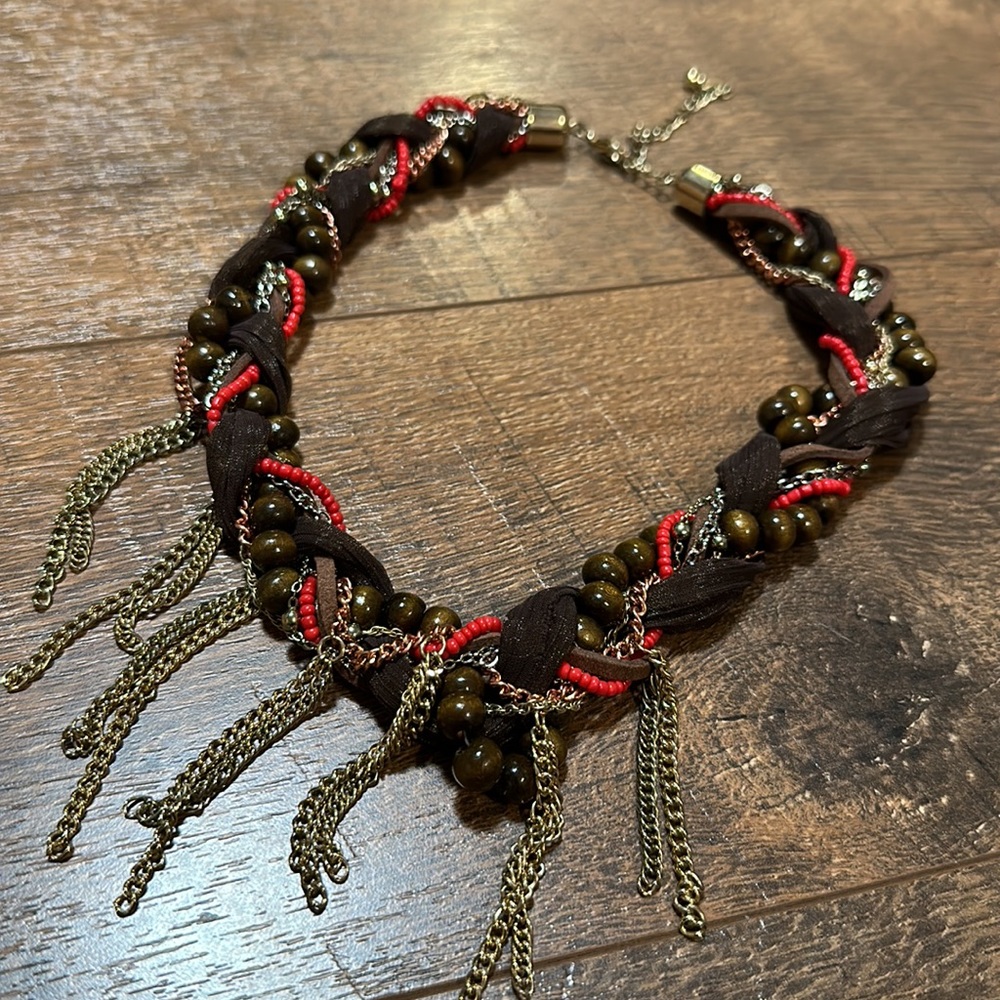 Bold Torsade Necklace with Gold Accent Strands